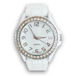 white silicone watches diamond bezel