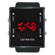Black silicone wristband led watch