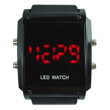 Black painting led watch with fake screw