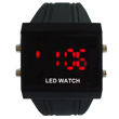 Black silicone LED watch