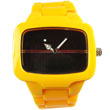 Wide yellow plastic watch