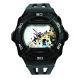 3D pattern black sport watch
