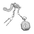 Octagon silver pendant watch