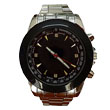 Stainless steel watch with black bezel
