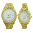 All gold electroplated pair watch