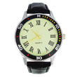 Black leather Roman number business watch