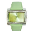 Rectangular green sunray diamond watch