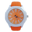 Orange rubber watch grid dial