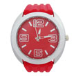 Red rubber watch with big case