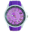 Purple rubber wristband watch