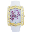 Graceful ladies' watch, pure white and golden match