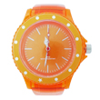 Transparent orange rotating plastic watch PVC band