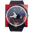 Black rubber stamp watch