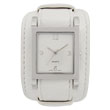Double straps white leather watch ladies
