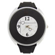 Round alloy case special face black rubber watch