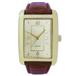 Light gold red brown leather promotional watch