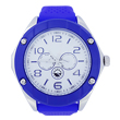 Blue silicone watch with 4 real screws