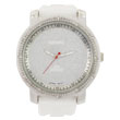 Big Bling-bling white silicone watch